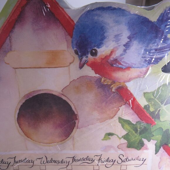Birdhouse with Blue Bird Spring BLANK calendar Magnetic/hangs/tear off pages - Picture 4 of 7